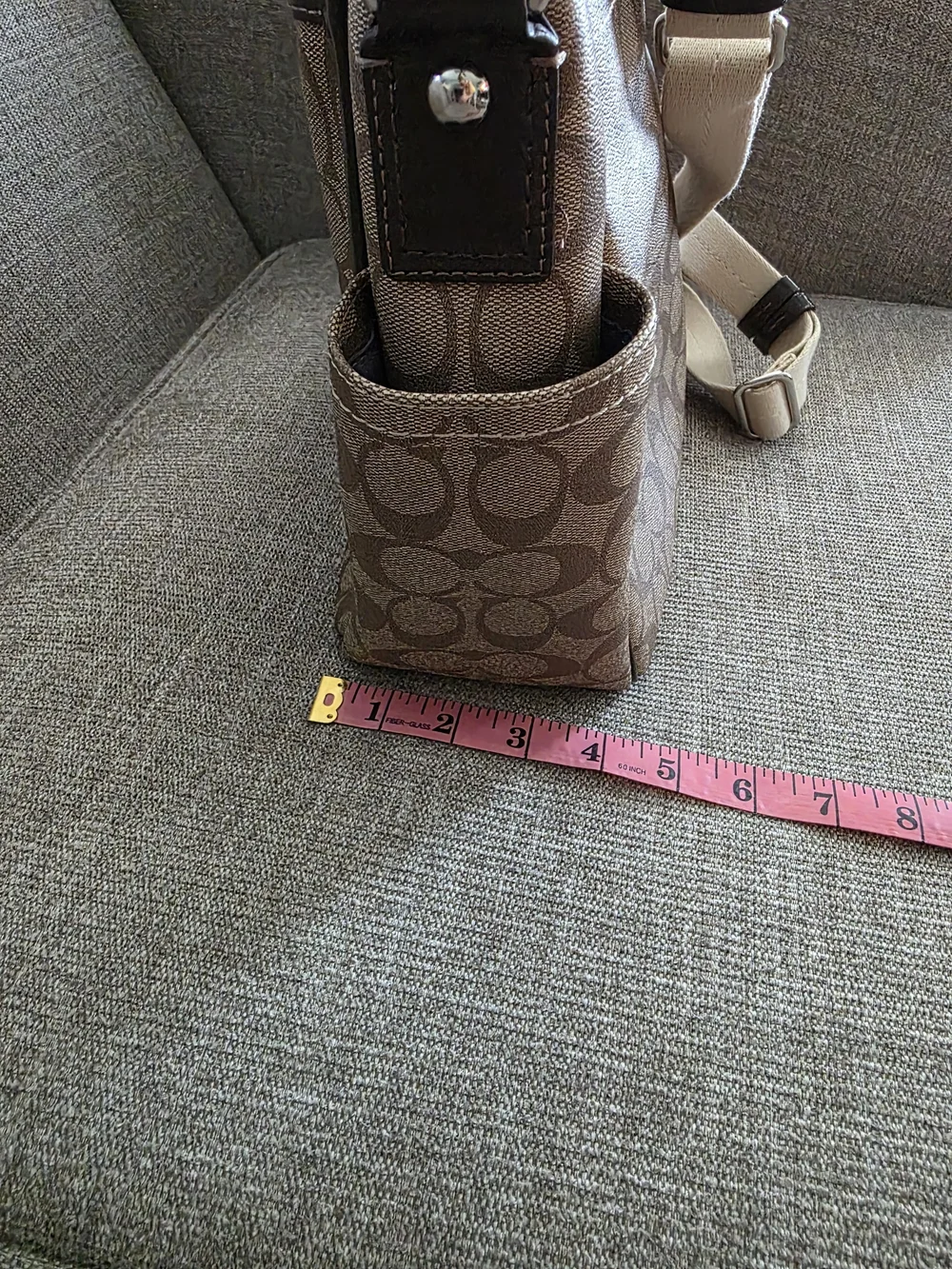 Coach Signature Large Messenger Crossbody Diaper Bag Brown F18378 - Excellent!